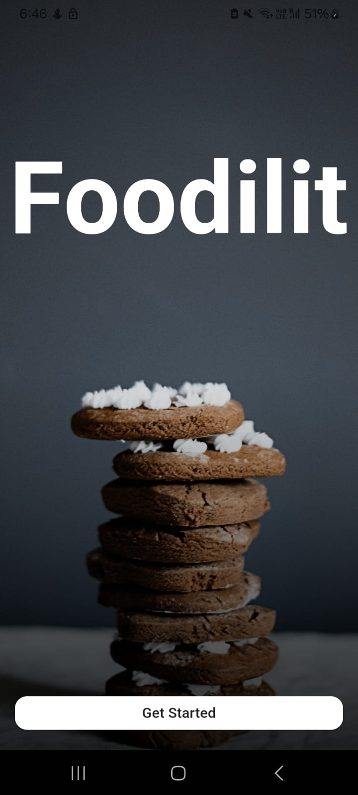 Foodilit start screen
